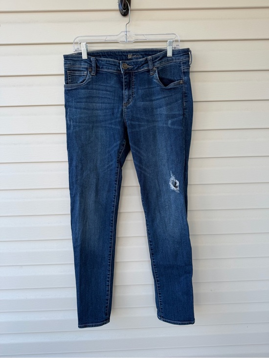Kut from the Kloth Denim - Kut from the Kloth Dark Blue Skinny Jeans with Distressed Knee